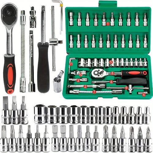 46PCS Ratchet Socket Wrench Set